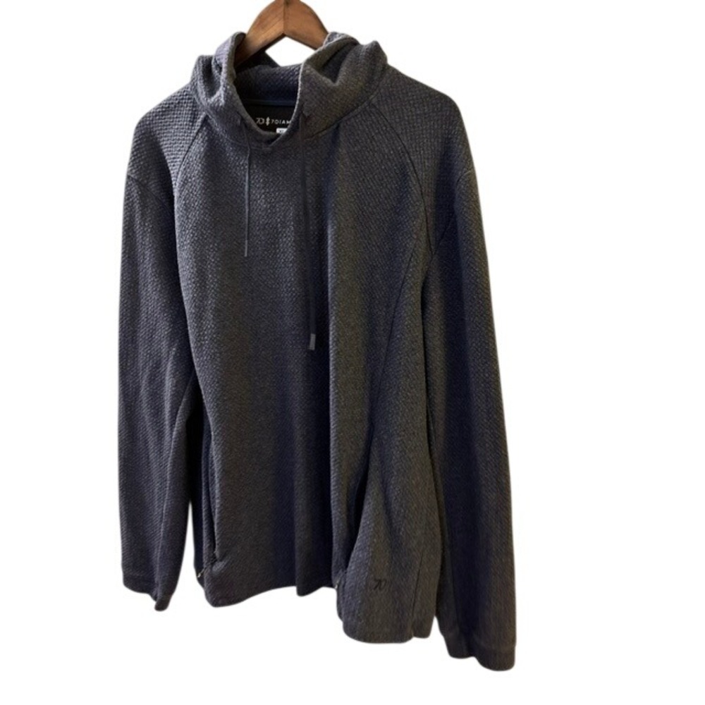 7 Diamonds Restoration Performance Hoodie Mens XL Gray Textured Pullover Pockets